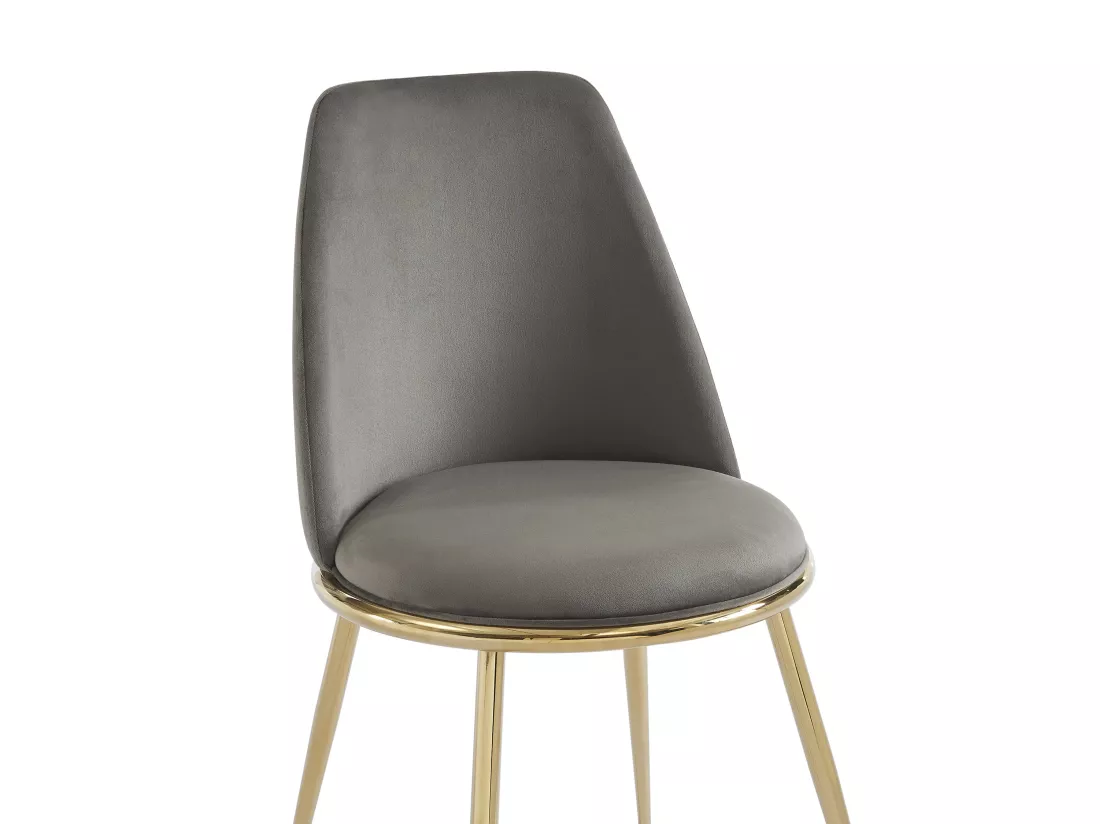 Lot de 6 chaises en velours et métal doré - Gris - NEBINA de Pascal MORABITO
