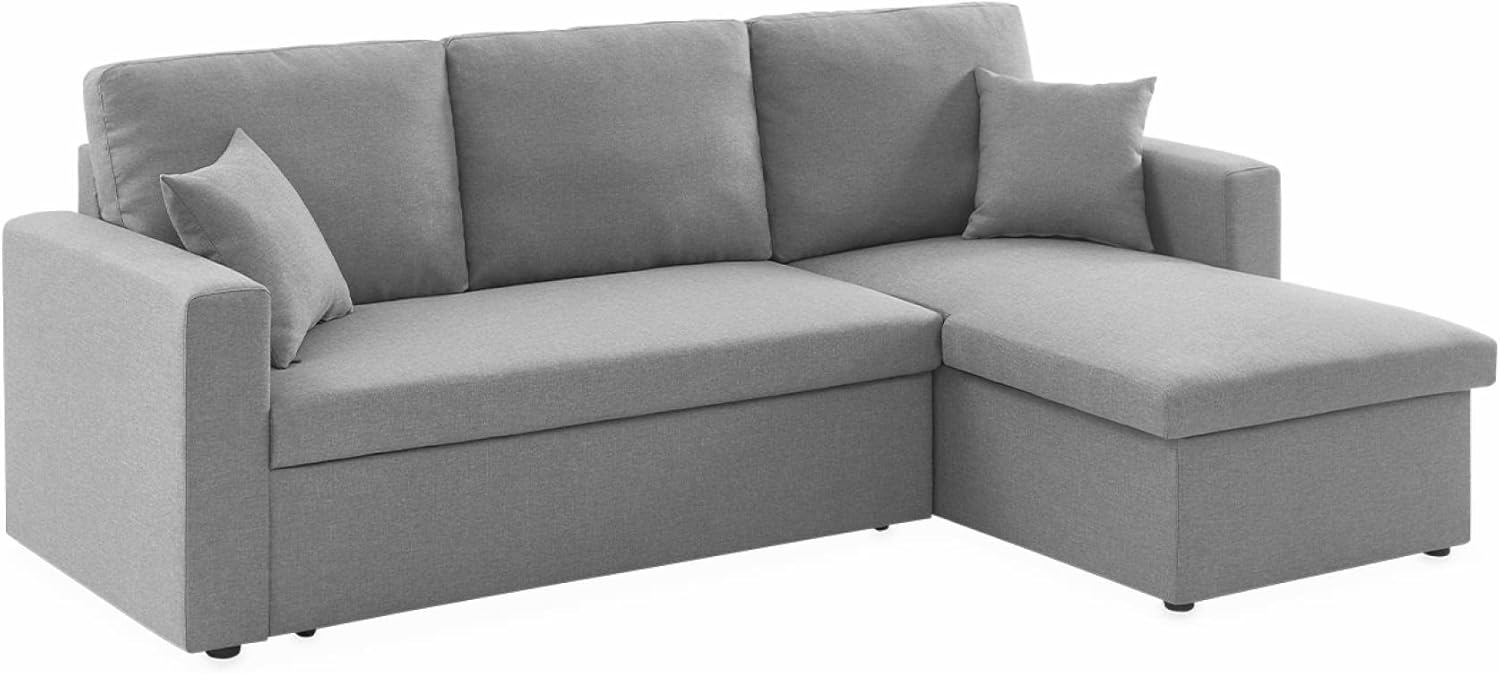 sweeek - Ecksofa wendbar Stoffsofa IDA - 3-Sitzer, Stauraum, mit Schlaffunktion