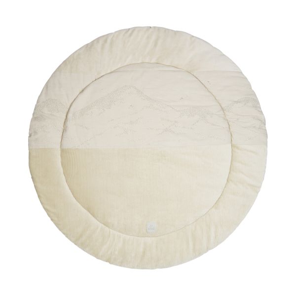 Nanami Boxkleed Rond - 96 cm - Rib Velvet -Naturel
