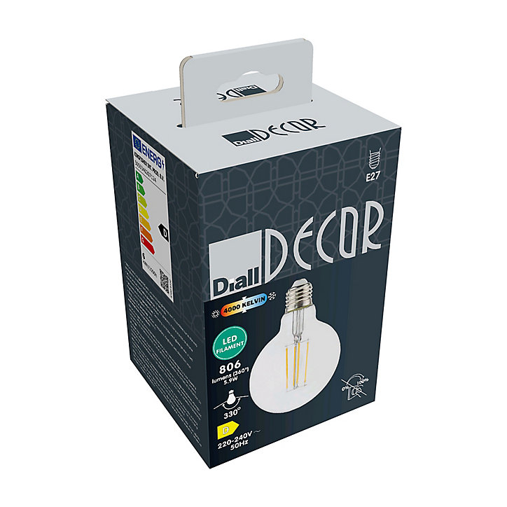 Ampoule LED globe E27 806lm 5.9W = 60W Ø9.5cm Diall blanc neutre