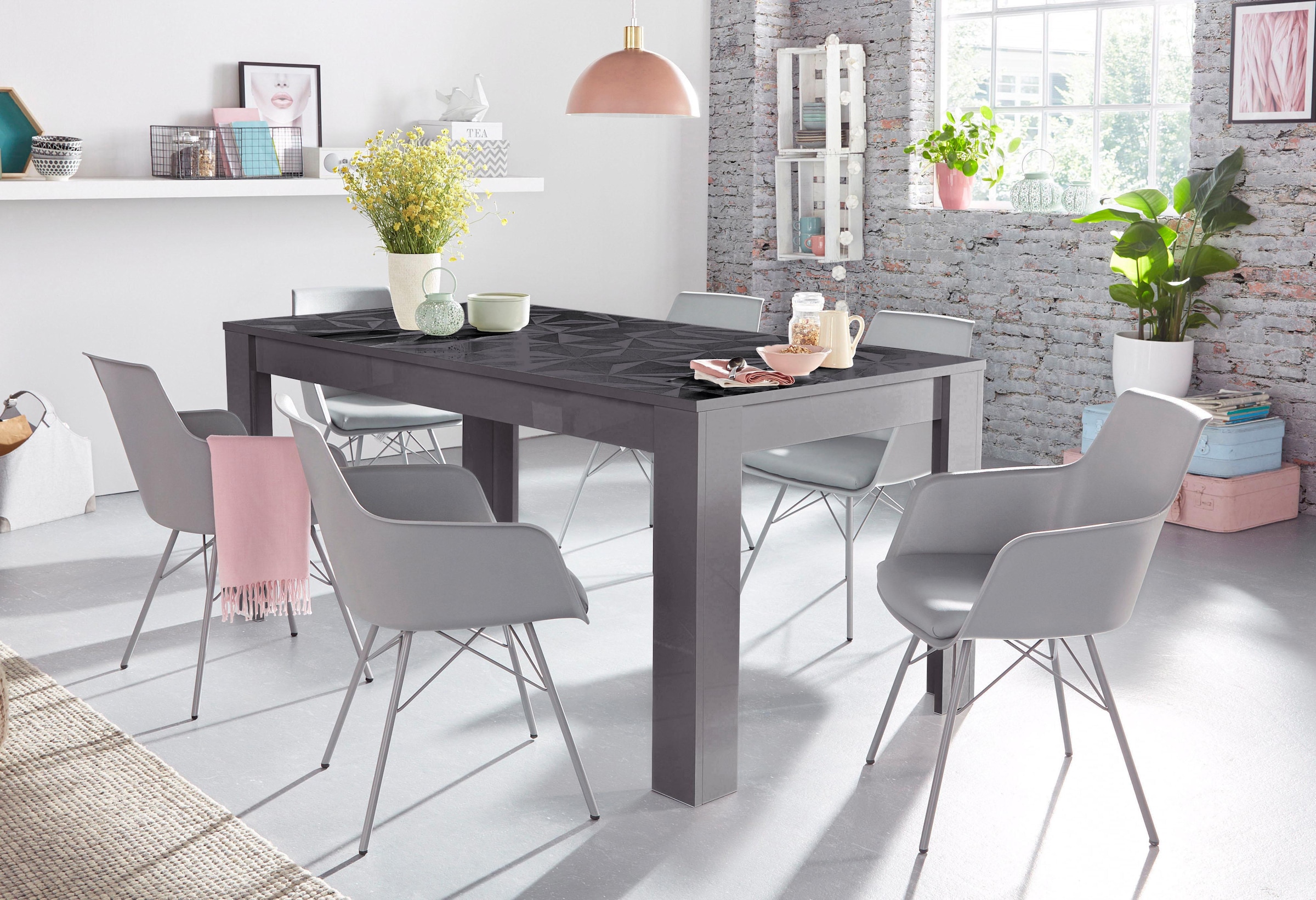 INOSIGN Esstisch »Prisma 180x90 cm, Küchentisch, Esszimmertisch, rechteckig« Tischplatte Stärke 22 mm u. mit elegantem Siebdruck, Farbauswahl