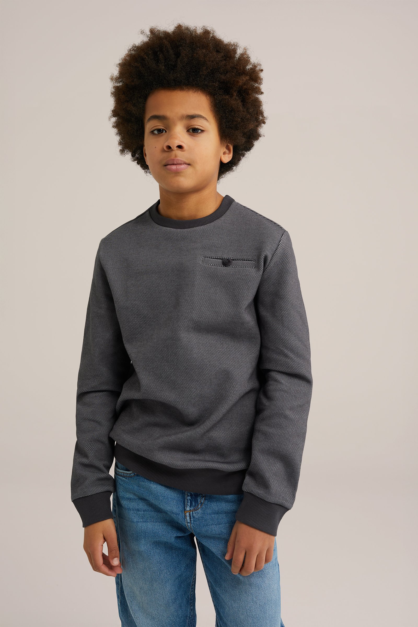 Jongen trui met structuur Blue Ridge Donkergrijs