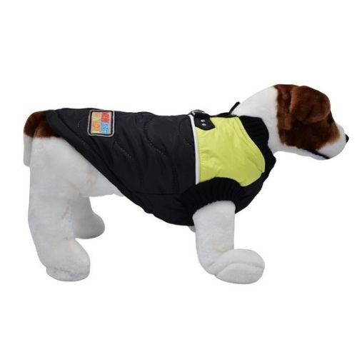 Casaco para cães Leal Mia, preto e amarelo
