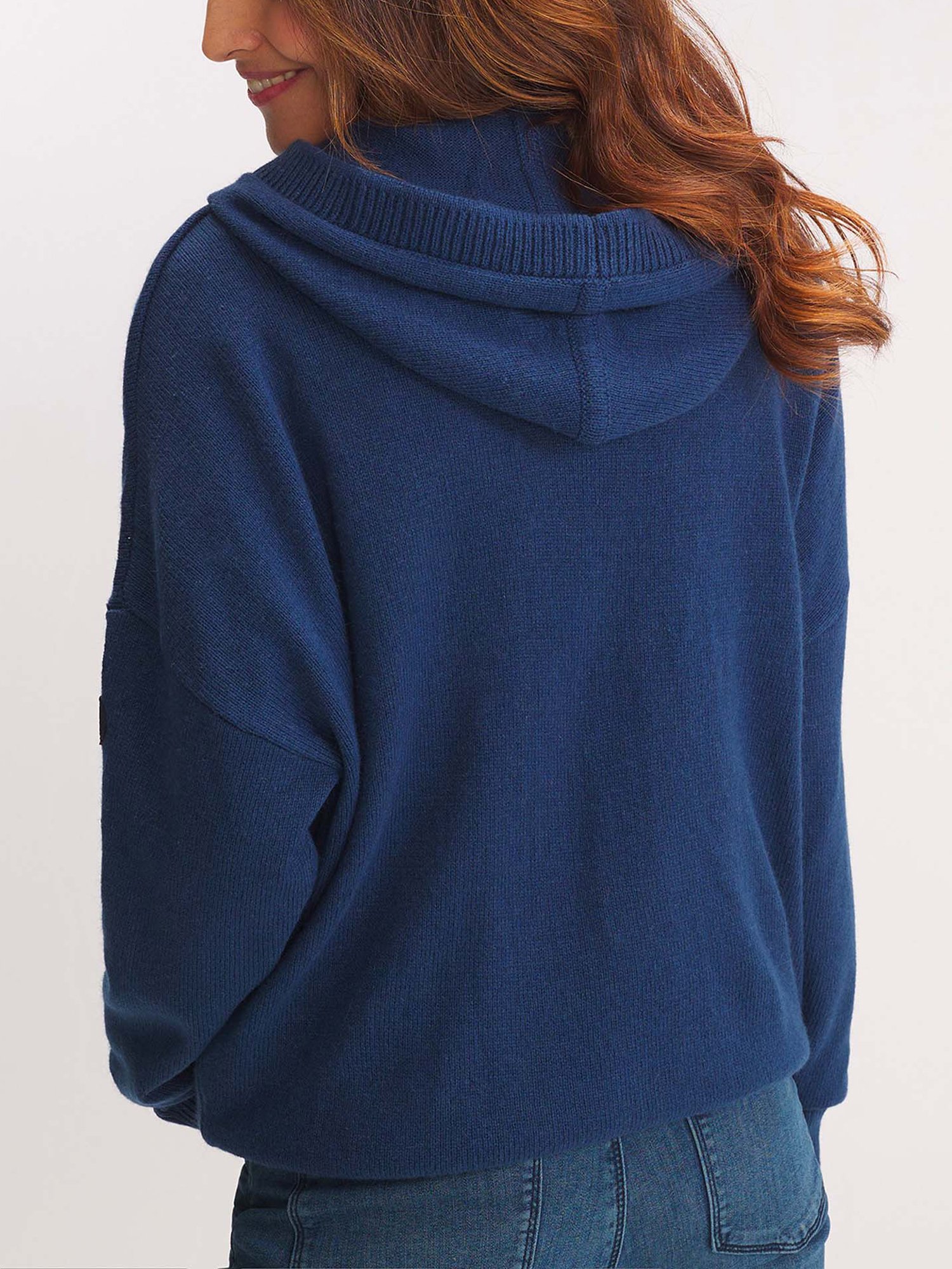 Gilet Zippé Femme Tricot Marine