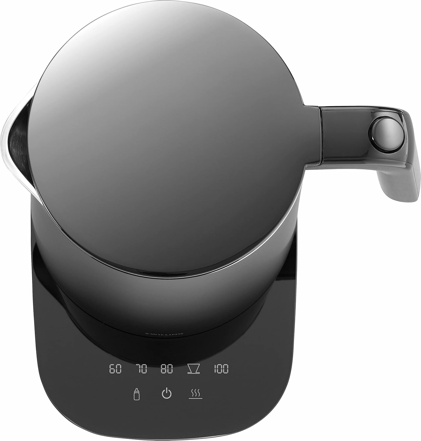 ZWILLING ENFINIGY Wasserkocher Pro mit Temperatureinstellung, Edelstahl-Kalkfilter, Kabellos, 1,5 Liter, Schwarz