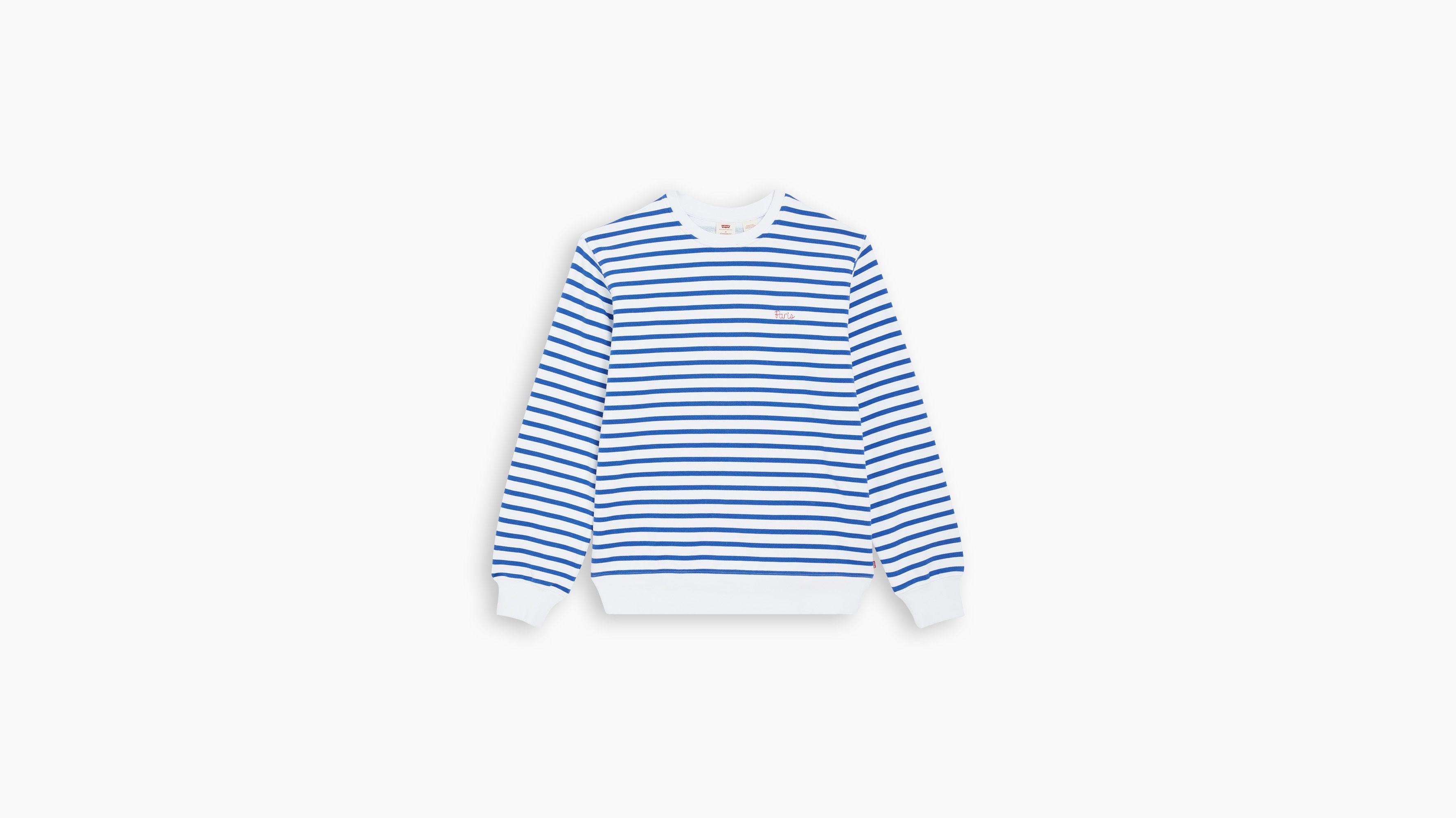 Sweat-shirt col rond Original Housemark - Mariner White + French Terry - Bleu