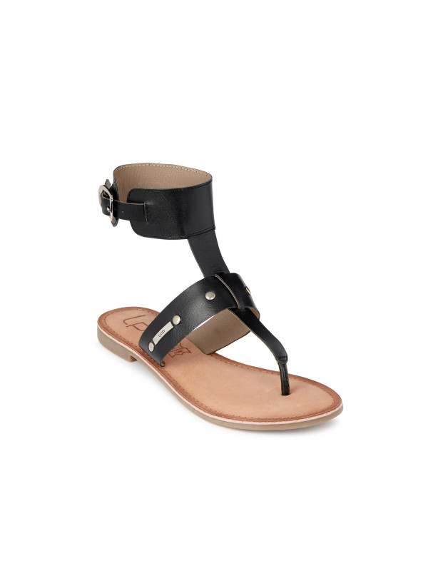 Tongs Cuir Bettyna Noir - Les Petites Bombes