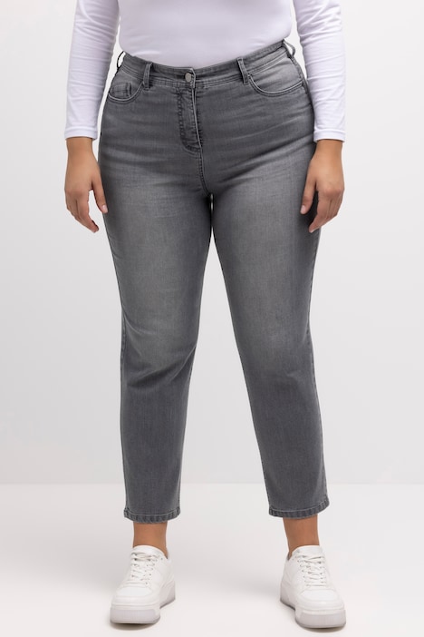 Mom-Jeans, innen bedruckt, weiter 5-Pocket-Schnitt