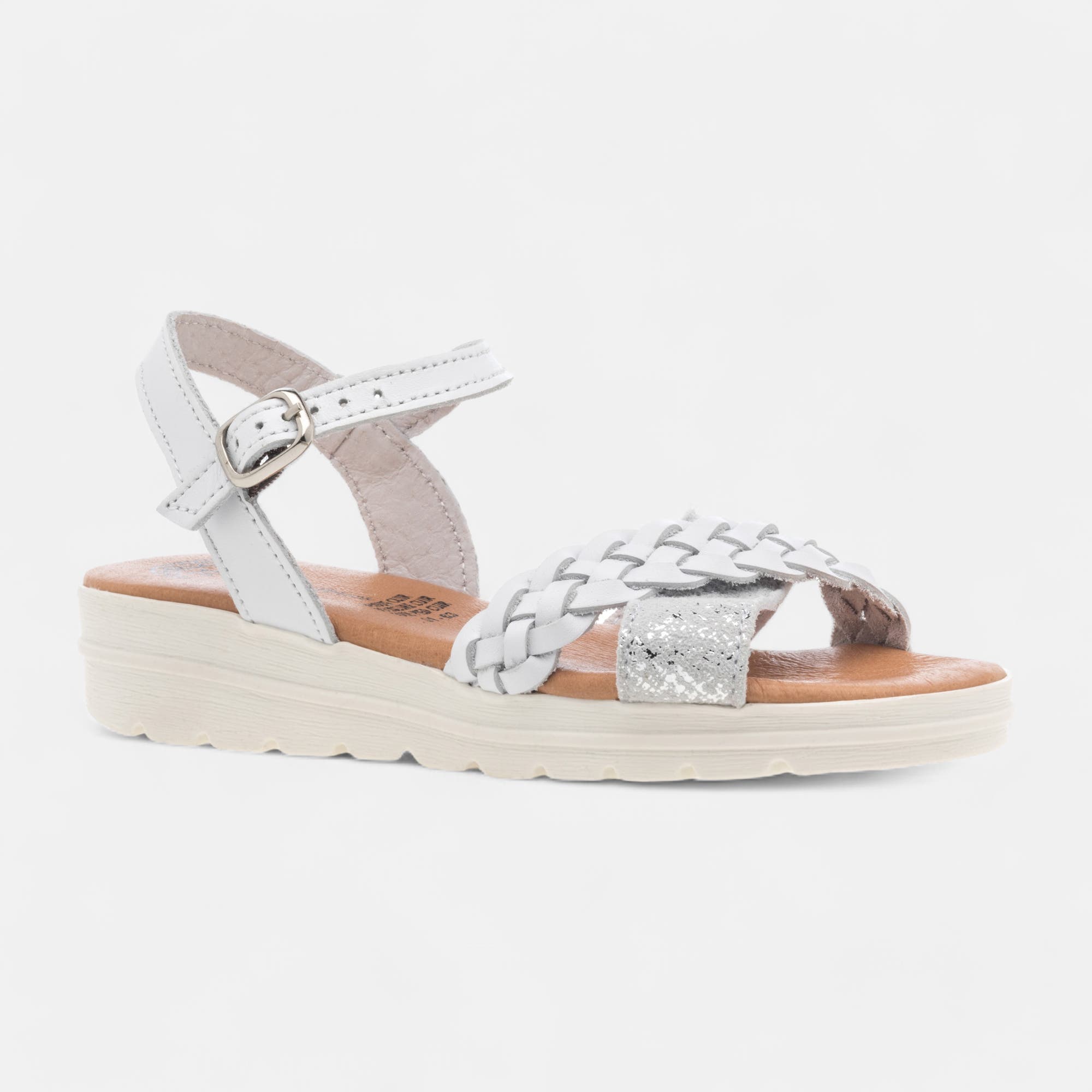 Sandales Fille en cuir blanc