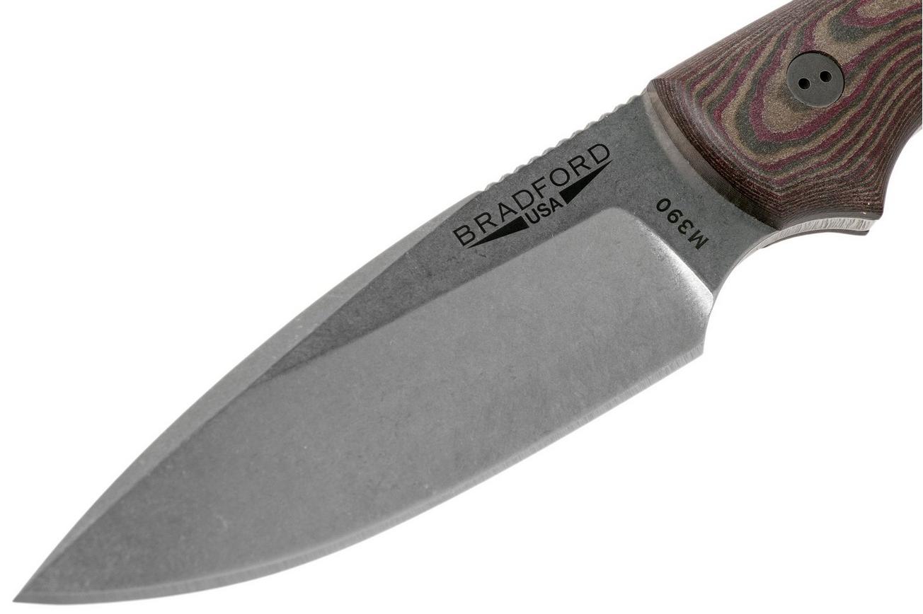Bradford Guardian 3, 3D Brown-Red Richlite, M390 False Edge Stonewash Knivesandtools Exclusive