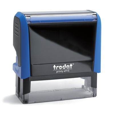 TRODAT Printy 4915 - Tampon personnalisable avec 7 lignes de texte - zone d'impression 70 X 25 MM - bleu