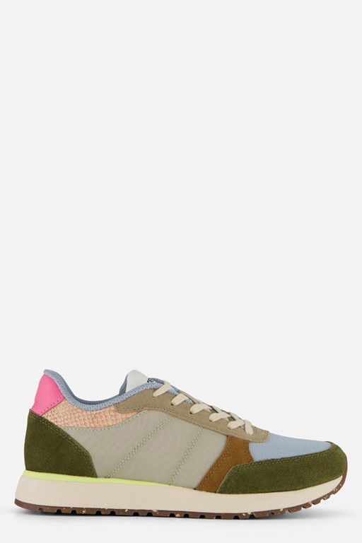 Woden Ronja Sneakers groen Leer