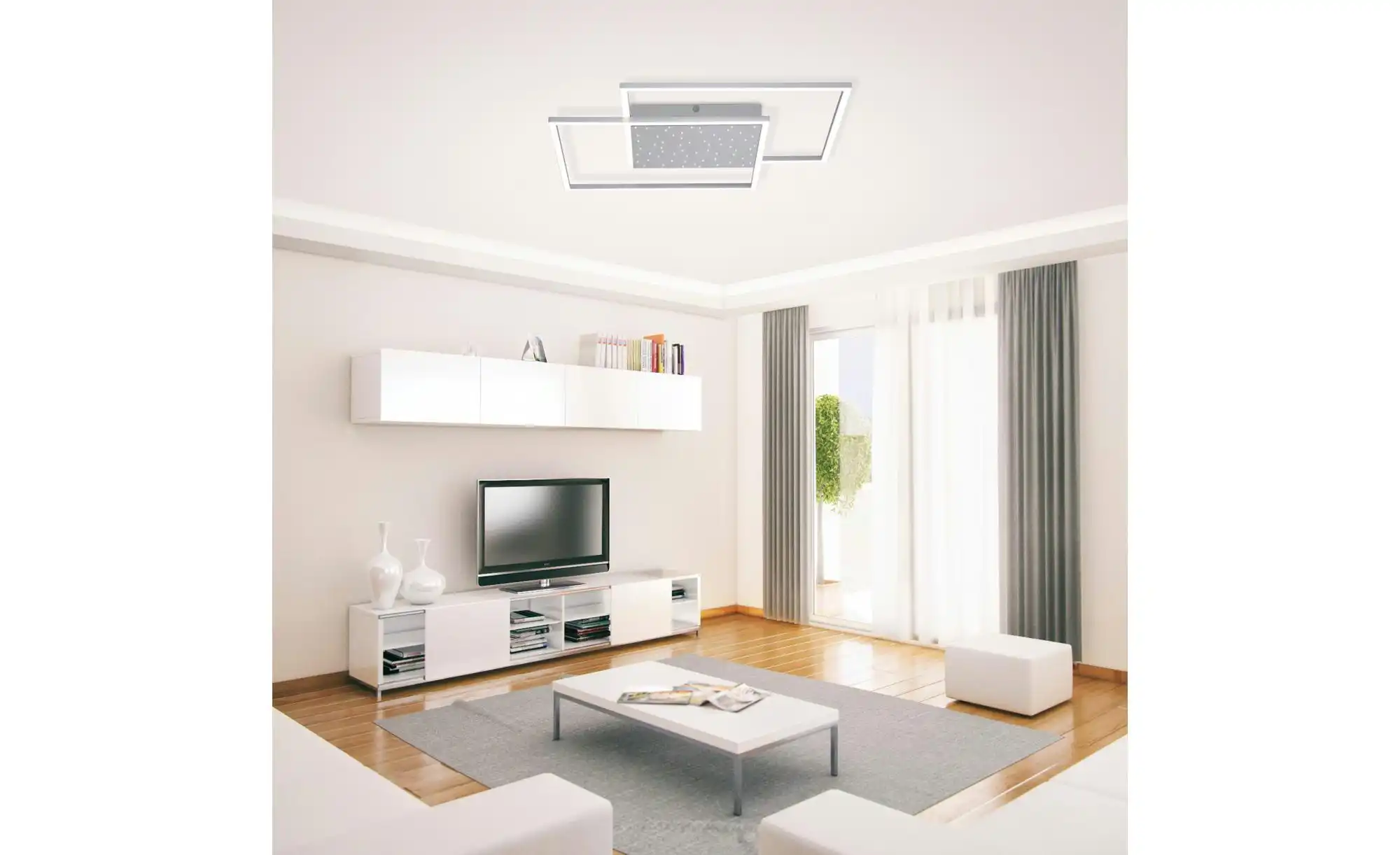 Paul Neuhaus LED-Deckenleuchte, Nickel-matt, mit Sternenhimmel