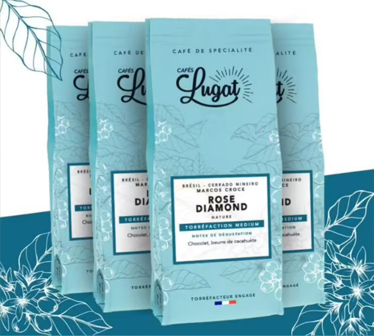 Café moulu : Brésil - Rose Diamond - 4 x 250g - Cafés Lugat
