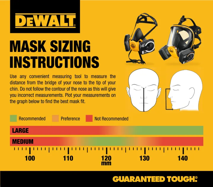 Dewalt Helmaske inklusiv P3 filter Str. M