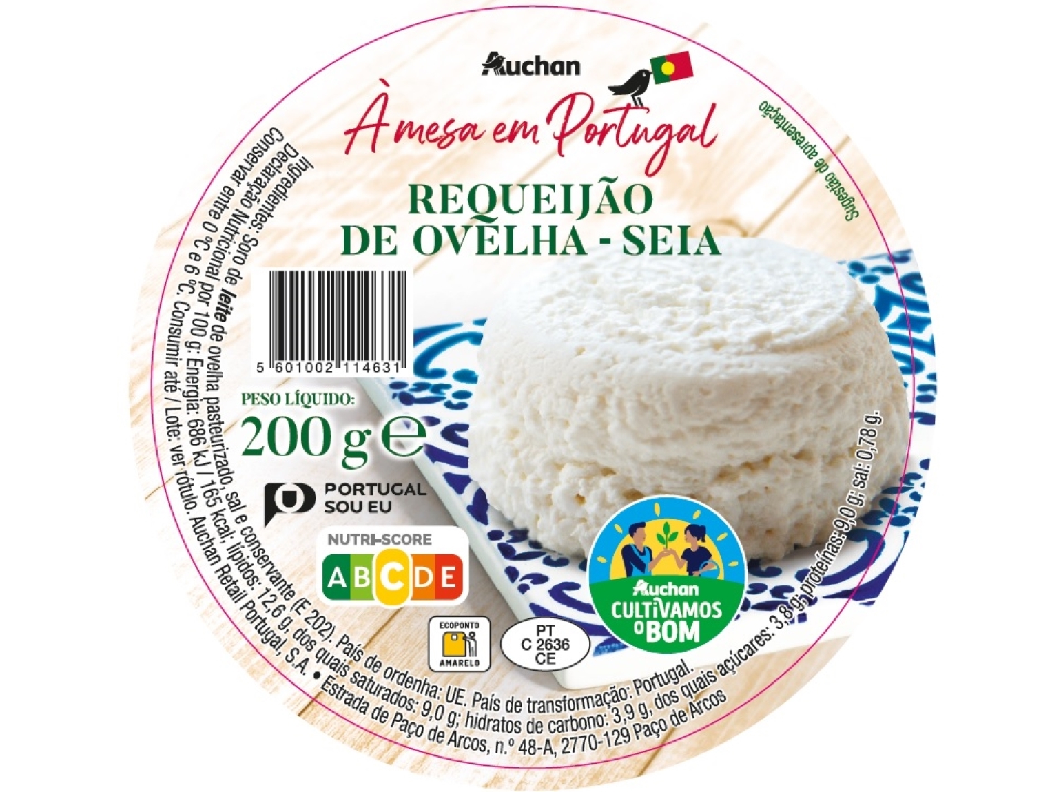 REQUEIJÃO DE OVELHA AUCHAN À MESA EM PORTUGAL CULTIVAMOS O BOM SEIA 200 G