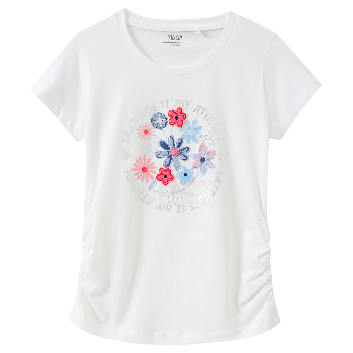 Yigga Mädchen T-Shirt mit Pailletten weiss