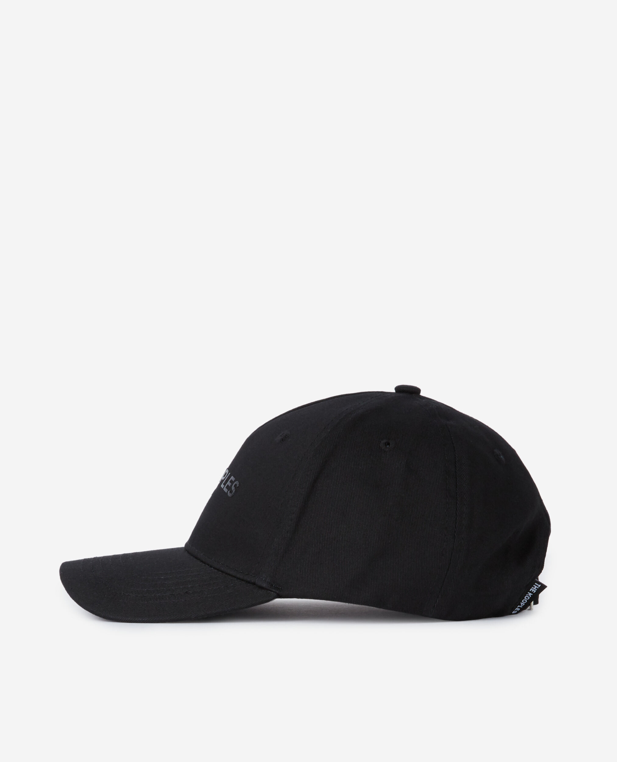 Casquette coton noire à logo ton sur ton