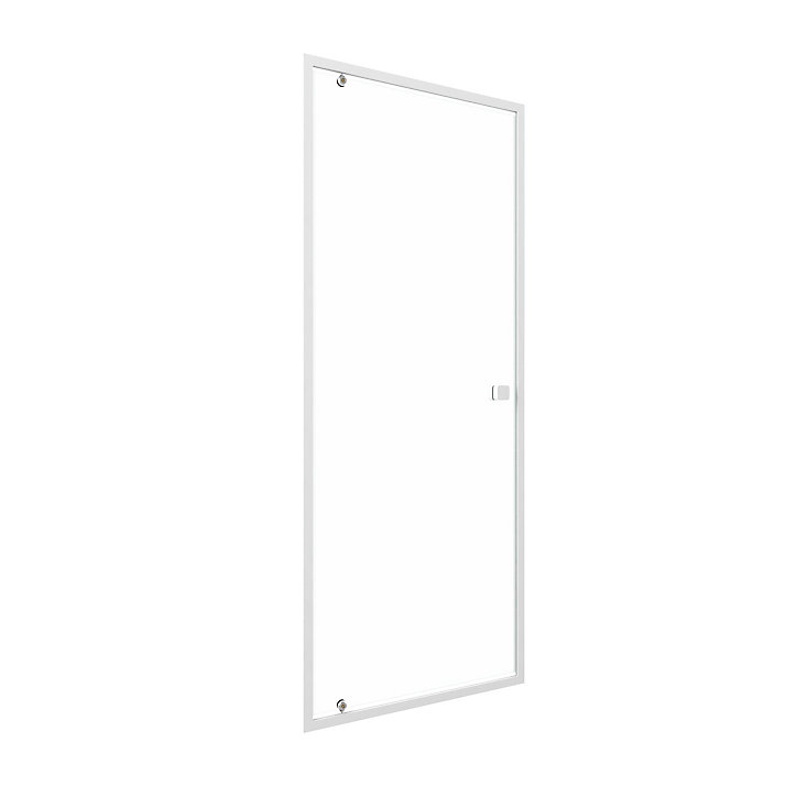 Porte de douche pivotante blanc Galedo Spot transparent 80 à 90cm
