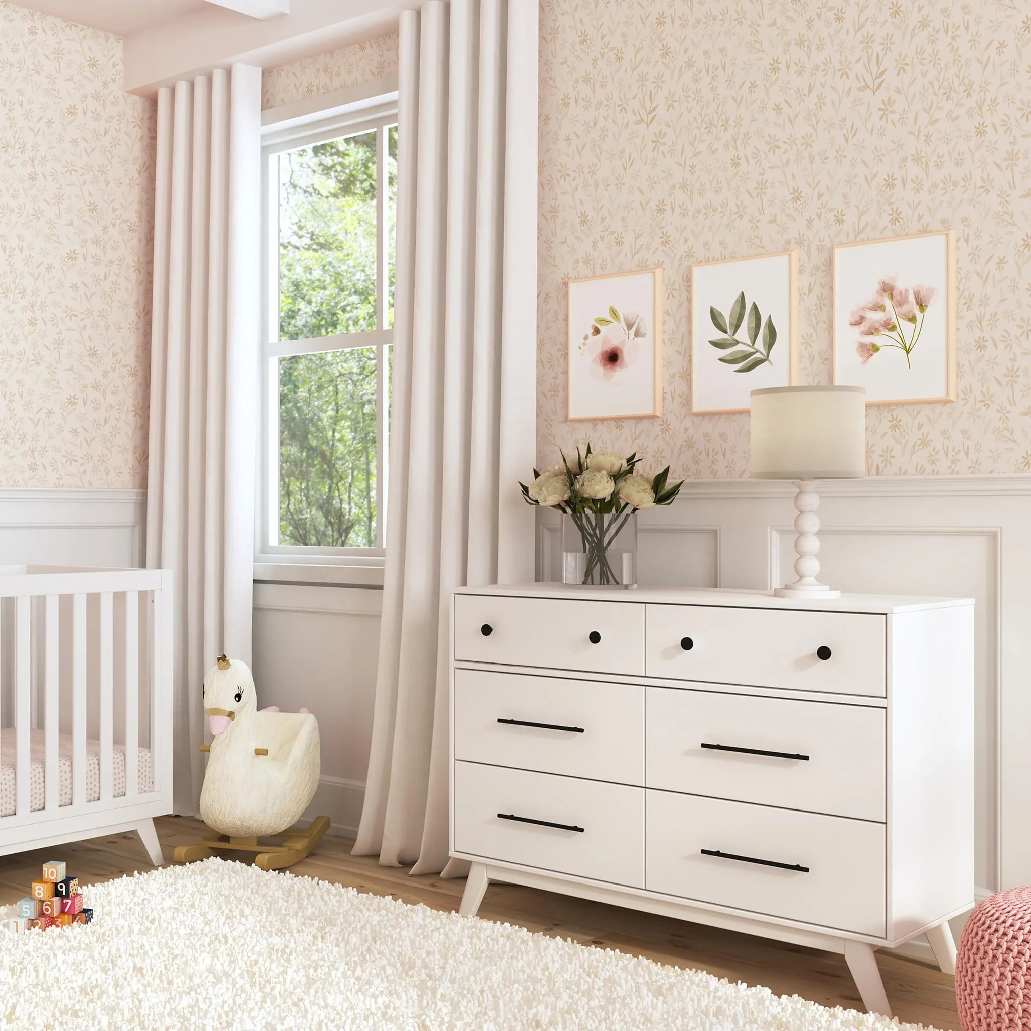 DaVinci Bureau 6 Tiroirs Otto - Blanc