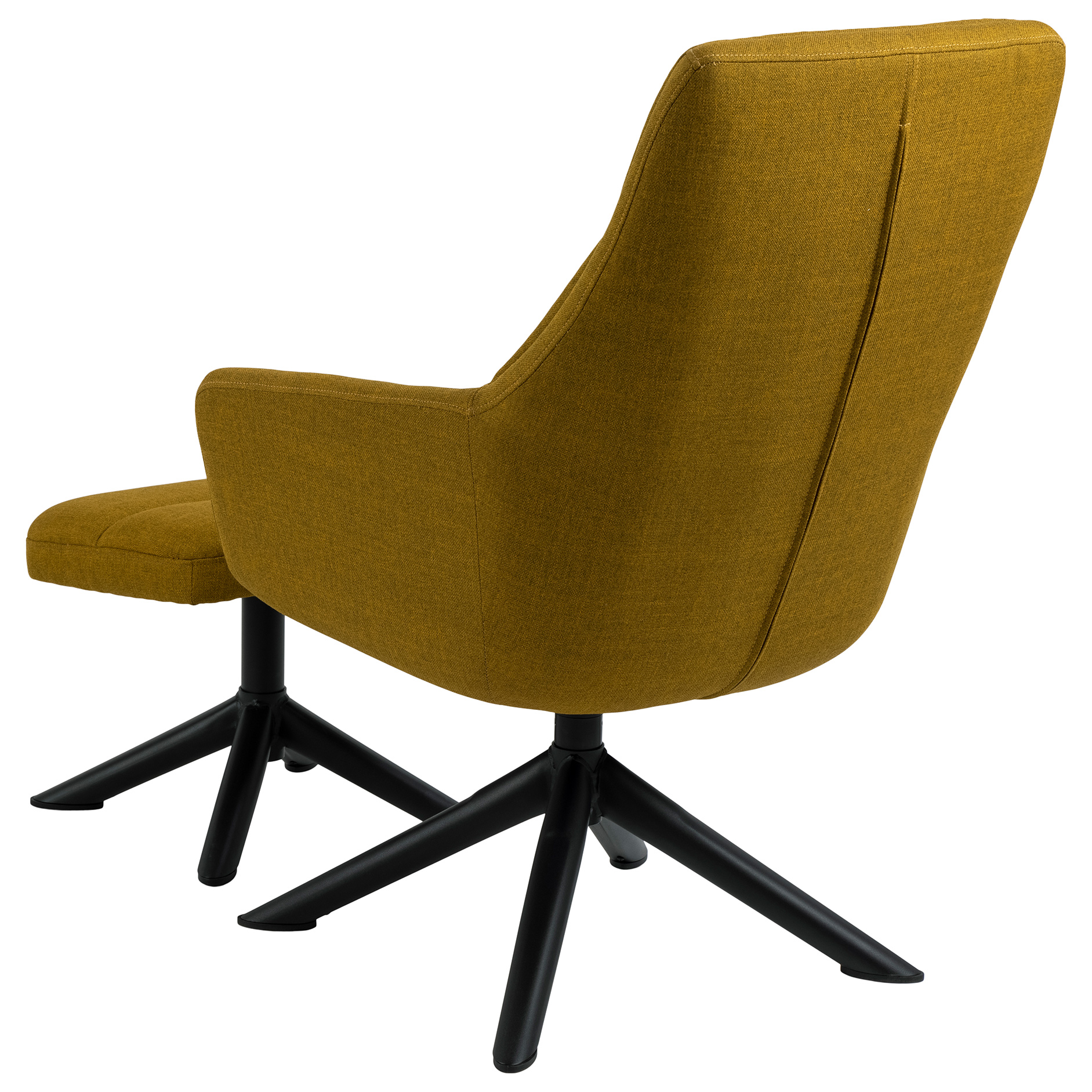 Loungestuhl SEAFORD - orange - matt schwarz - mit Hocker