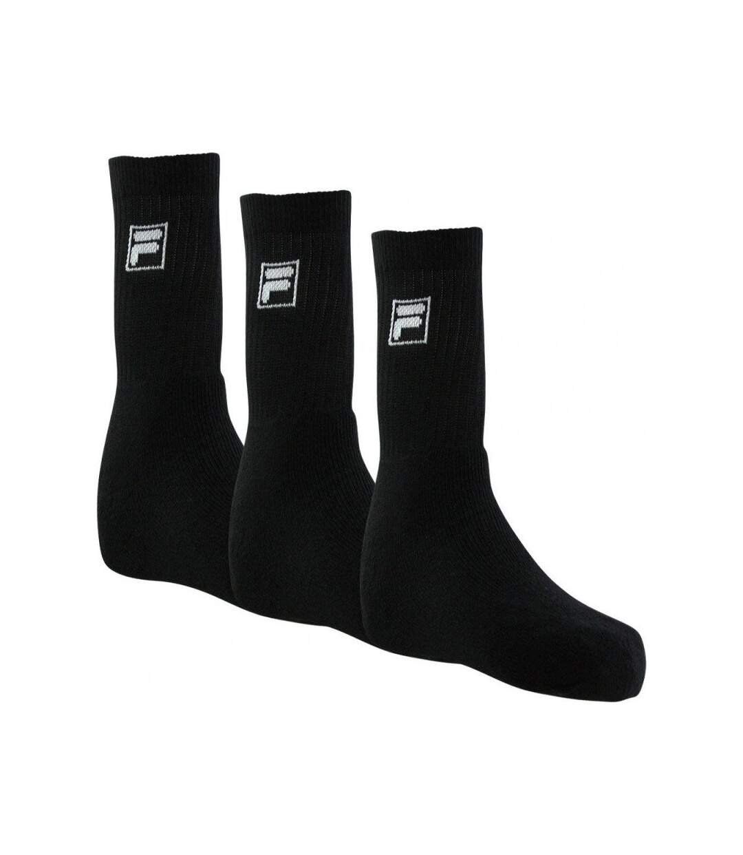 FILA Lot de 3 paires de Chaussettes Homme Coton TENNIS Noir