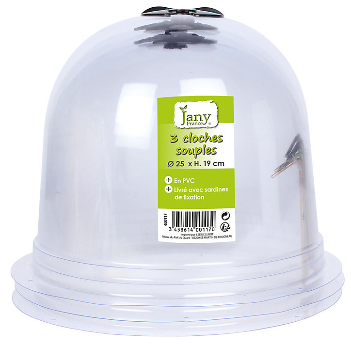 Lot de 3 cloches à salade Jany Ø 25 cm x H. 19 cm transparent