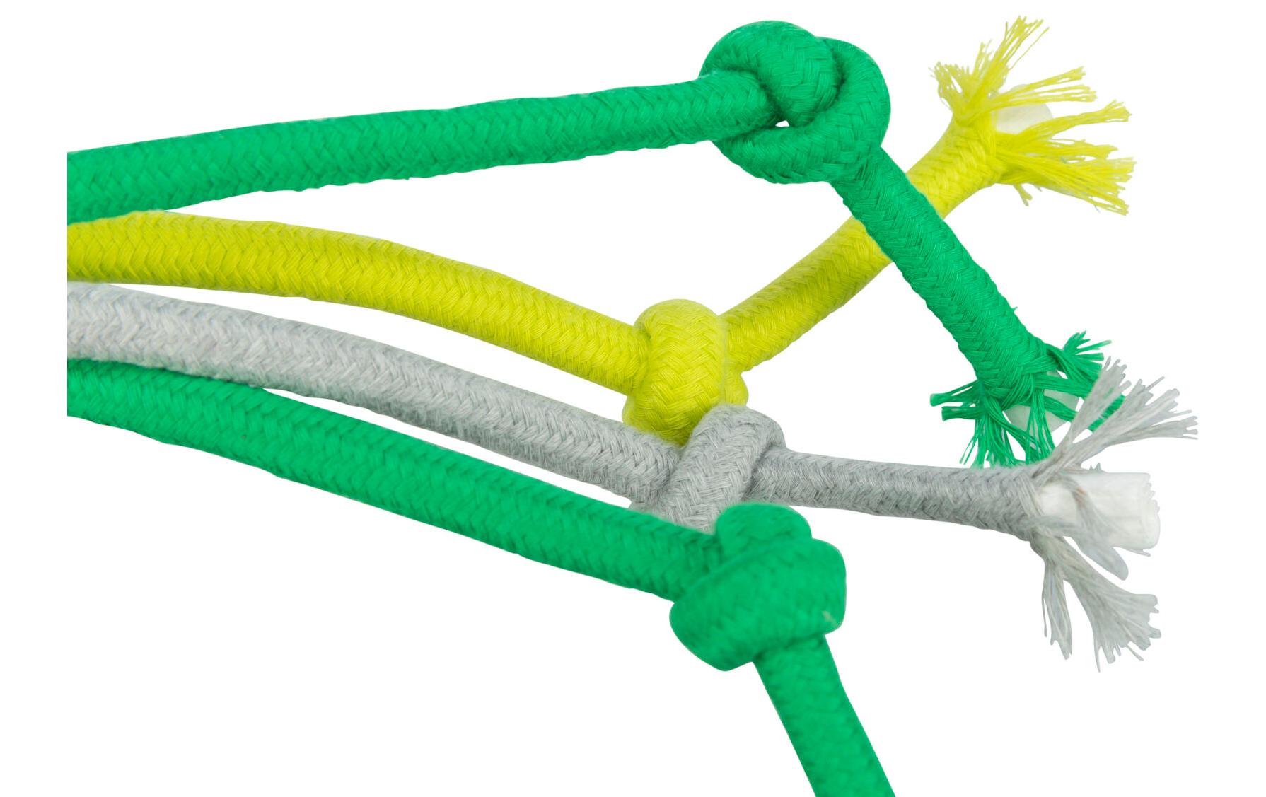 Hunde-Spielzeug Ball mit Tau, ø 9 × 44 cm, Gelb/Grün/GrauHundespielzeug