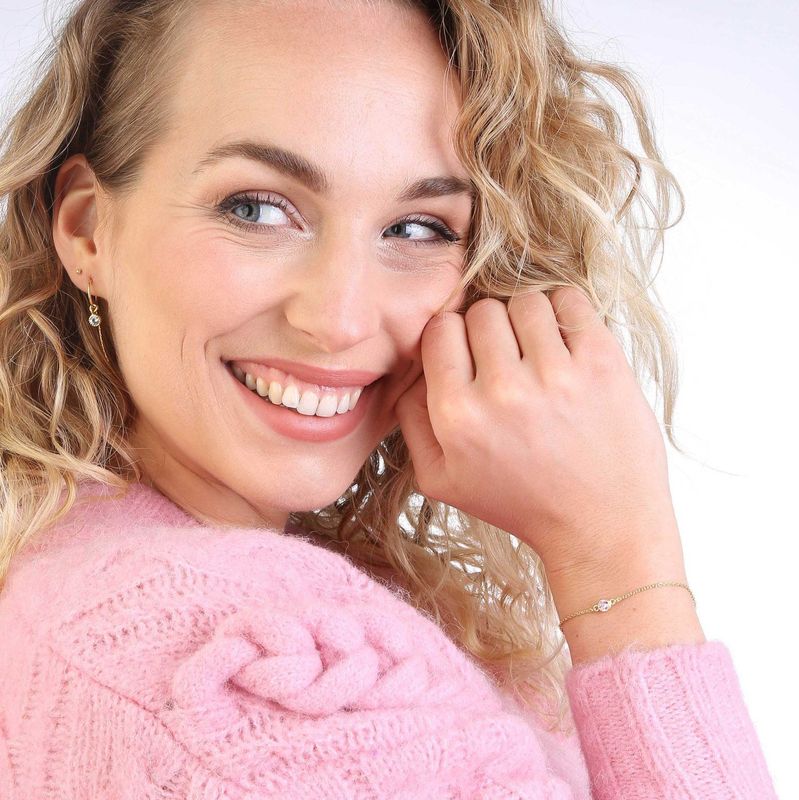 Lucardi - Armband - Goudkleurig - Echt Zilver - Geboortesteen