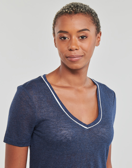 Only - ONLDORIT S/S V-NECK SHINE TOP JRS - Marine