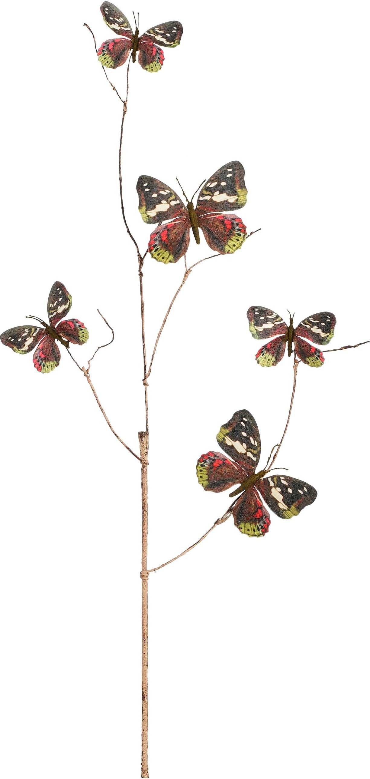 Mica Decorations kunsttak met vlinder bruin L 94 cm