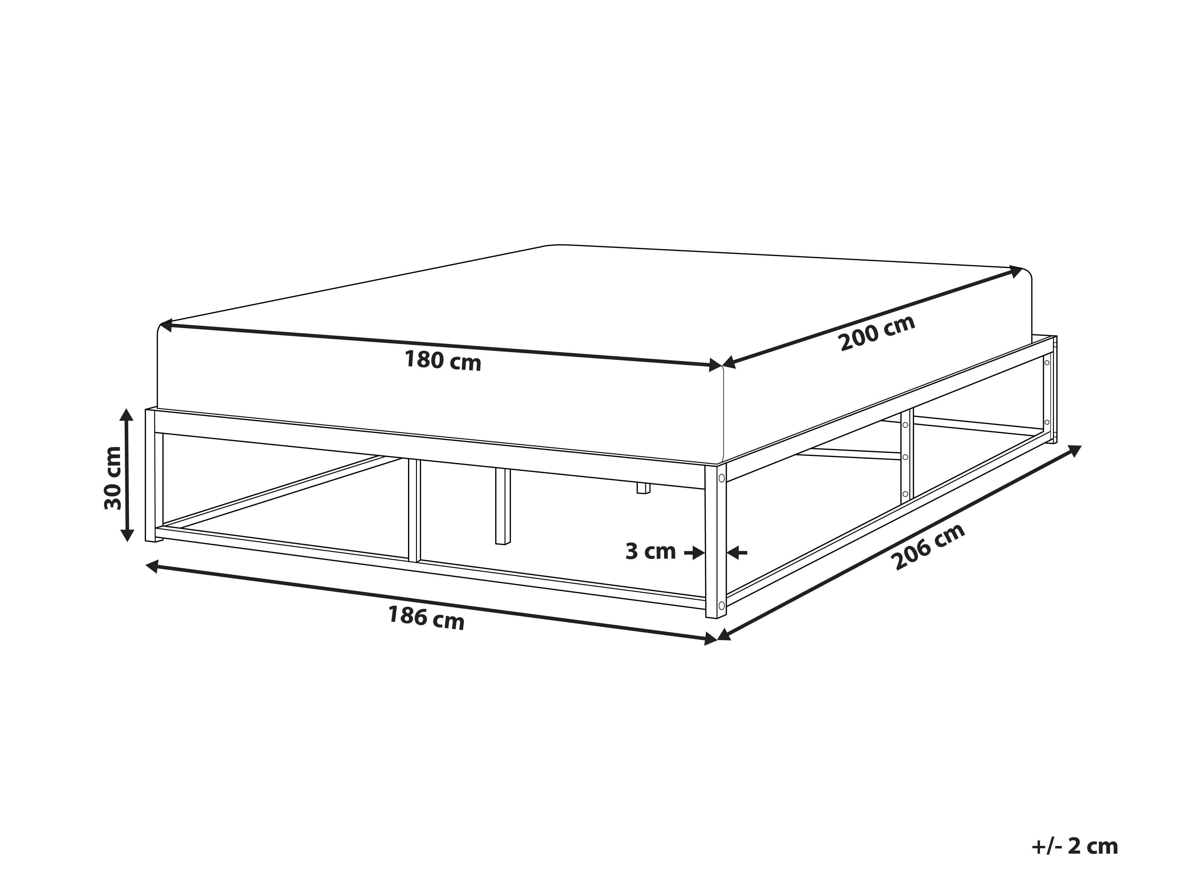 Bed Metaal VIRY 180 x 200 cm Zwart