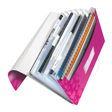 Leitz Projektmappe WOW, A4, 6 Fächer, pink-metallic