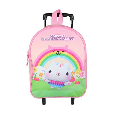 Sac maternelle à roulettes Gabby et la maison magique - 1 compartiment - rose - Bagtrotter