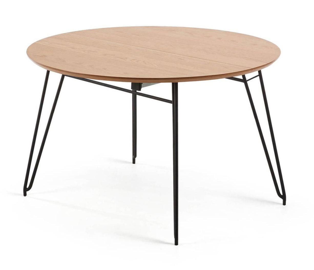 Kave Home Esstisch rund NOVAC 120-200 x 120 cm Eiche furniert