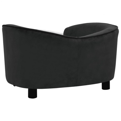 Sofá de pelúcia preto para cães Vidaxl