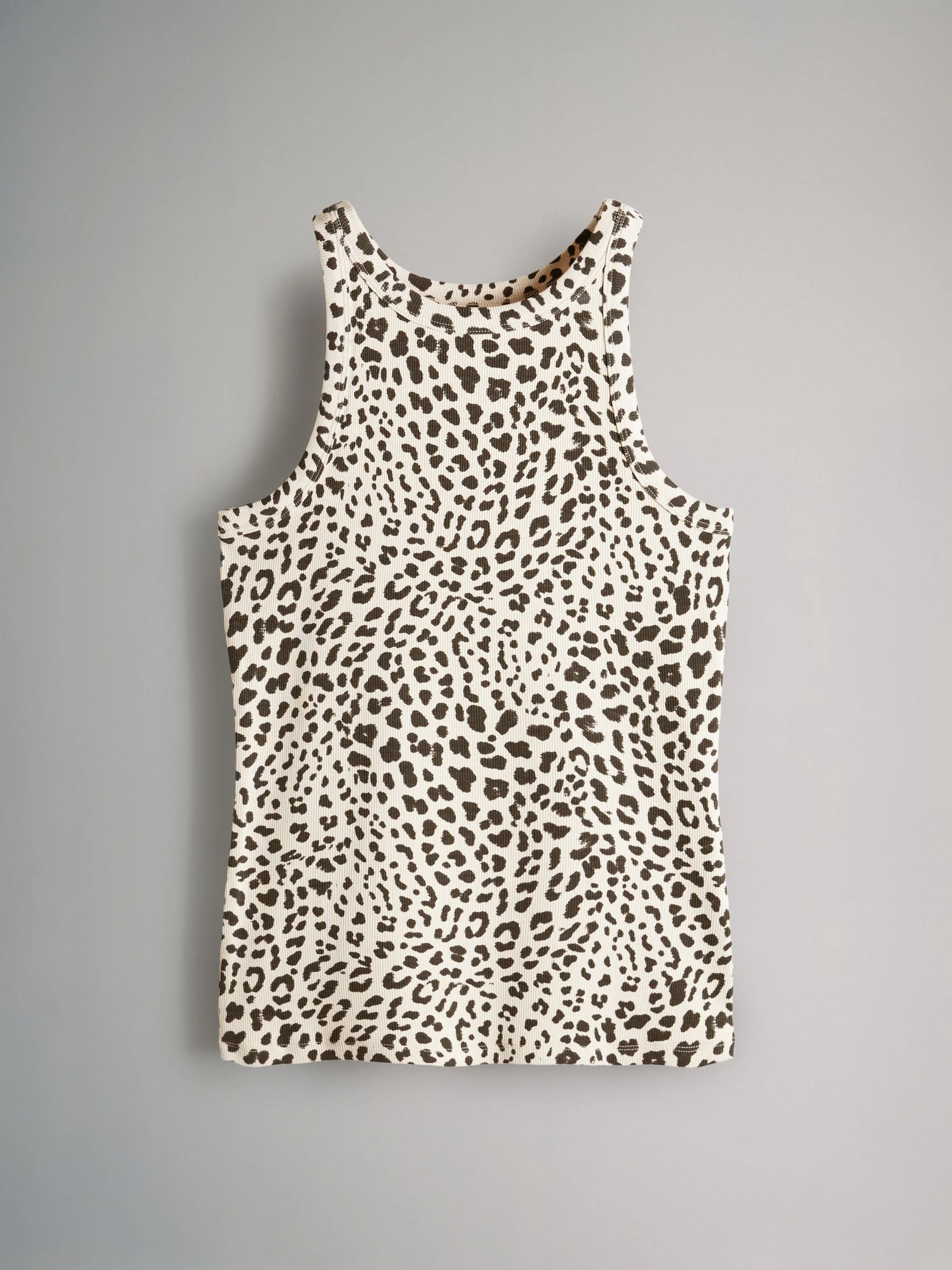Zwart/wit/gemêleerd grijs/dierenprint - The Set verpakking van 4 geribbelde racerback hemden