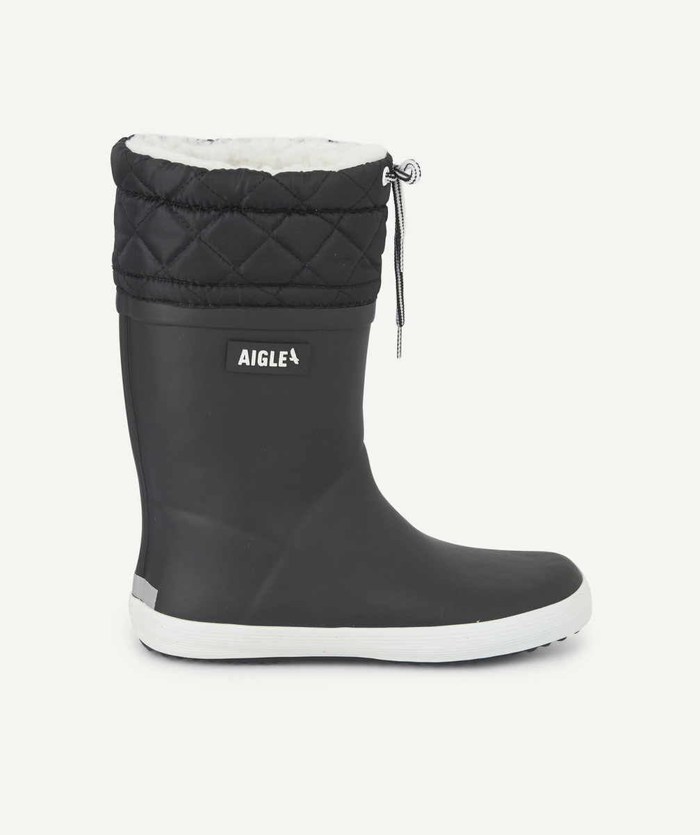 AIGLEBOTTES EN CAOUTCHOU NOIRES ENFANT FOURRÉES