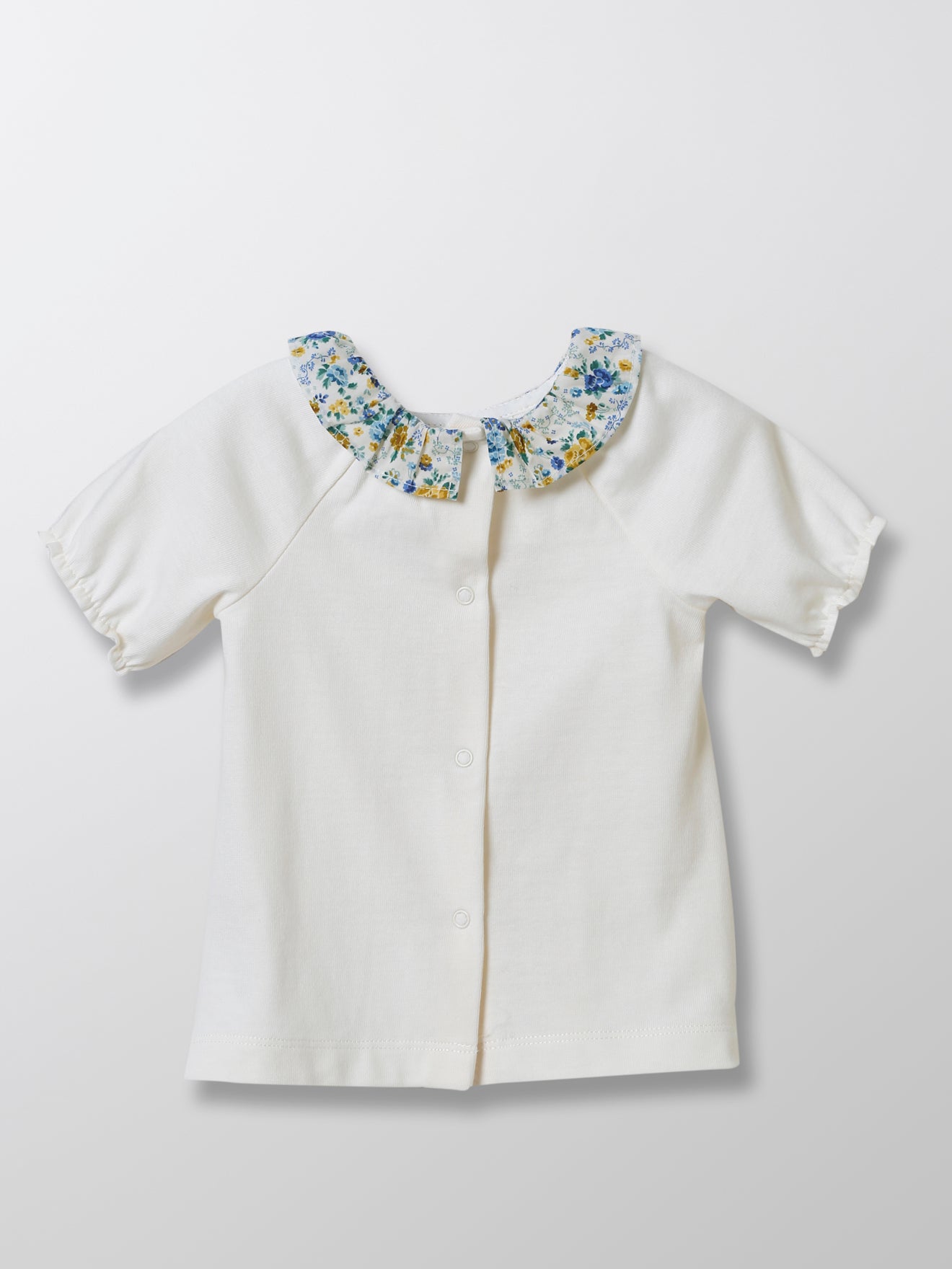 T-shirt col en tissu Liberty Bébé - Coton bio