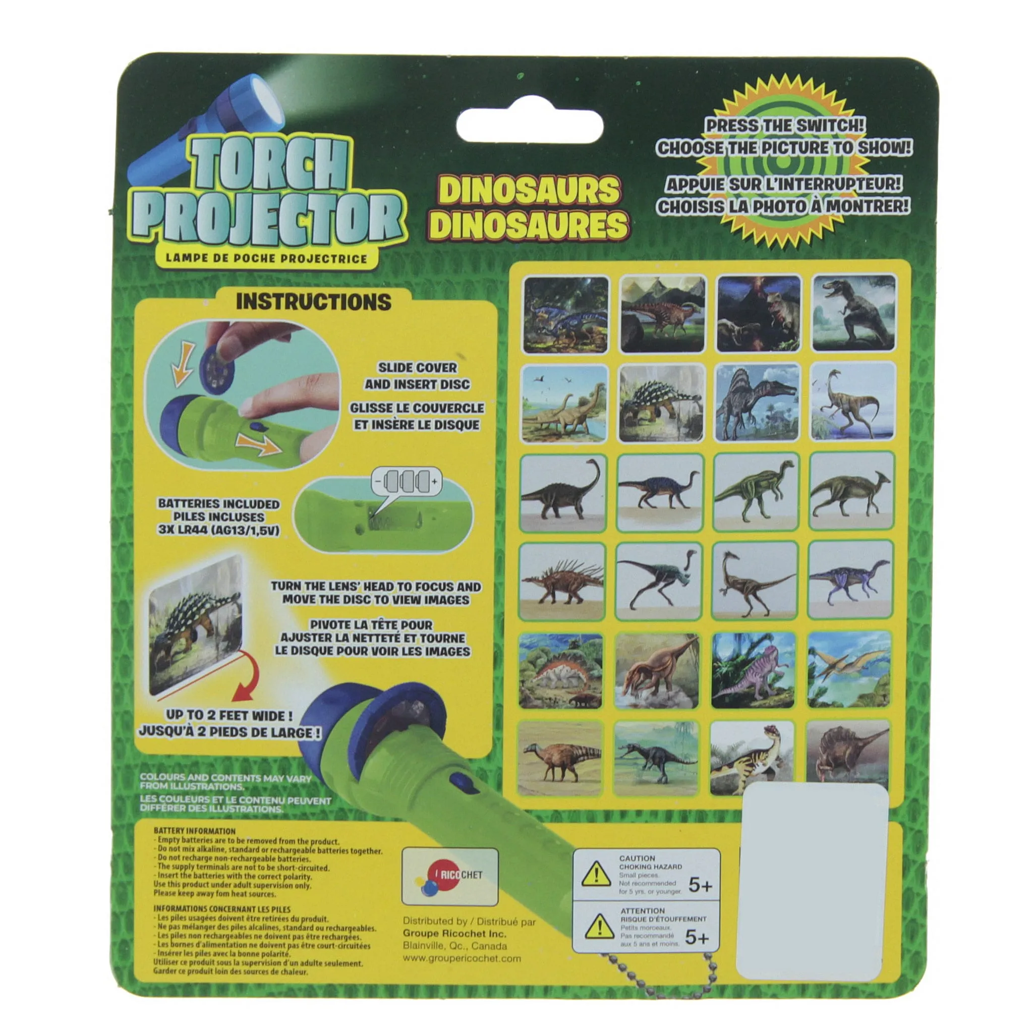 Clément - Maison Lampe de Poche Projecteur - Dinosaures