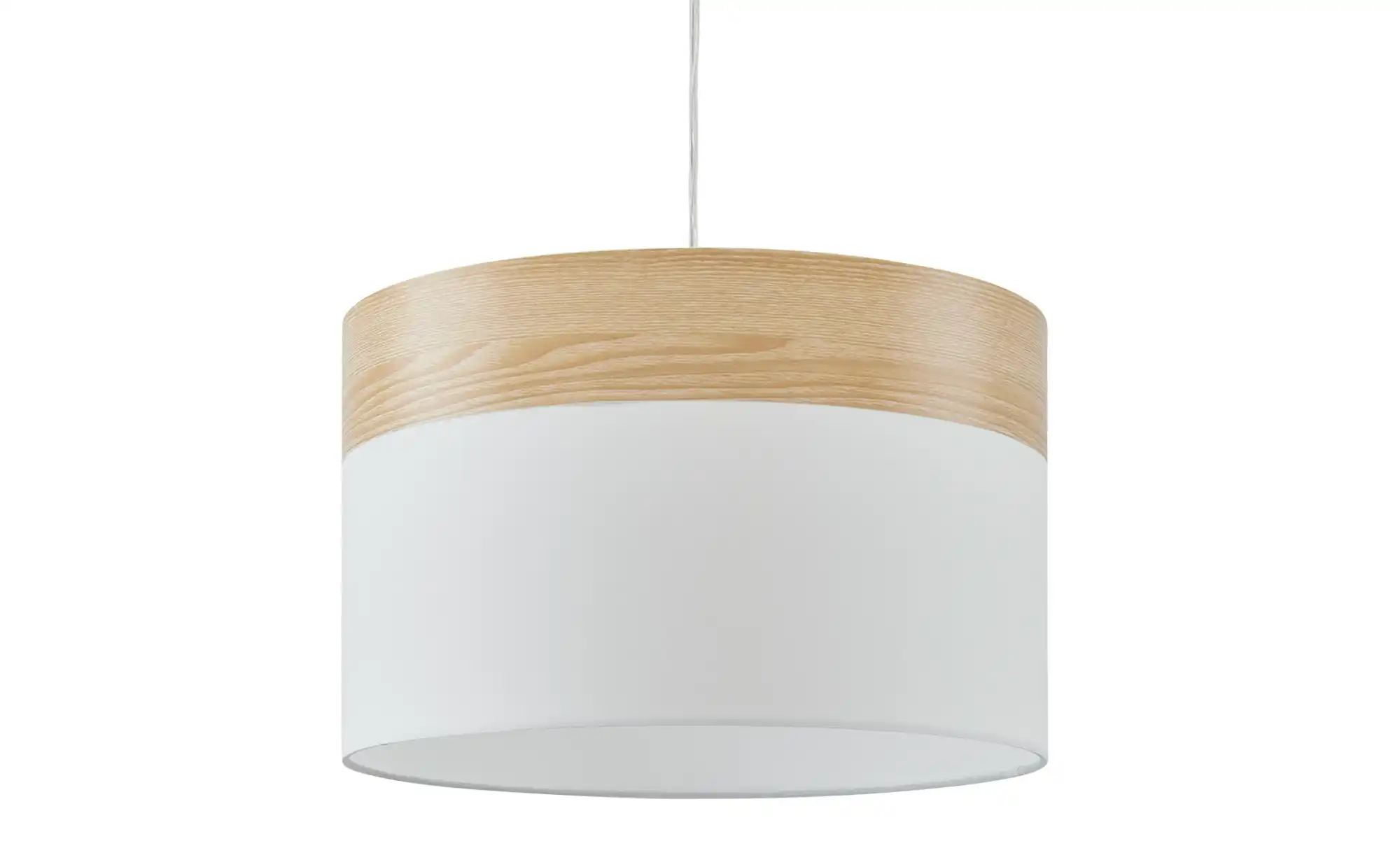 Pendelleuchte, 1-flammig, beige/Holzoptik