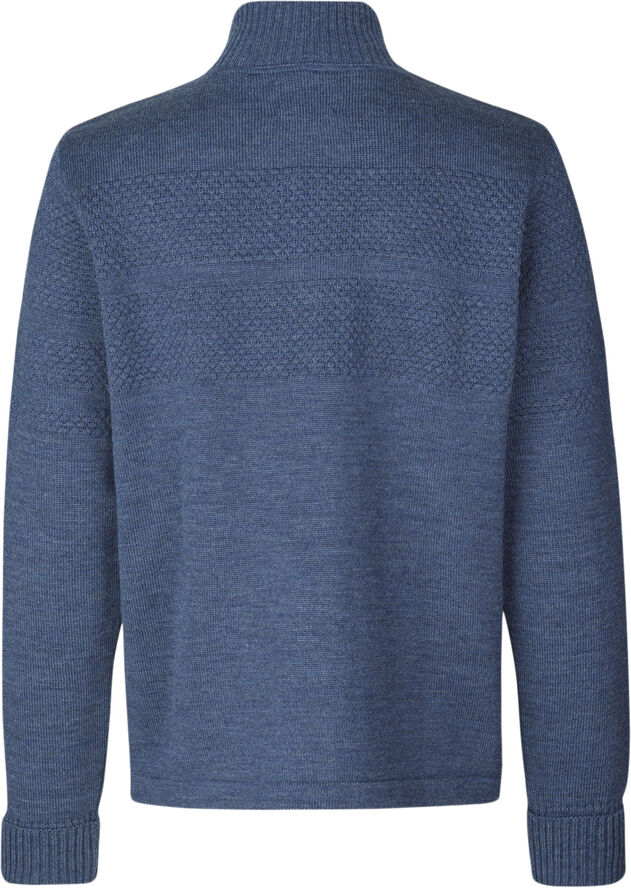 Mads Nørgaard - Copenhagen 100% Wool Klemens Zip Blue melange