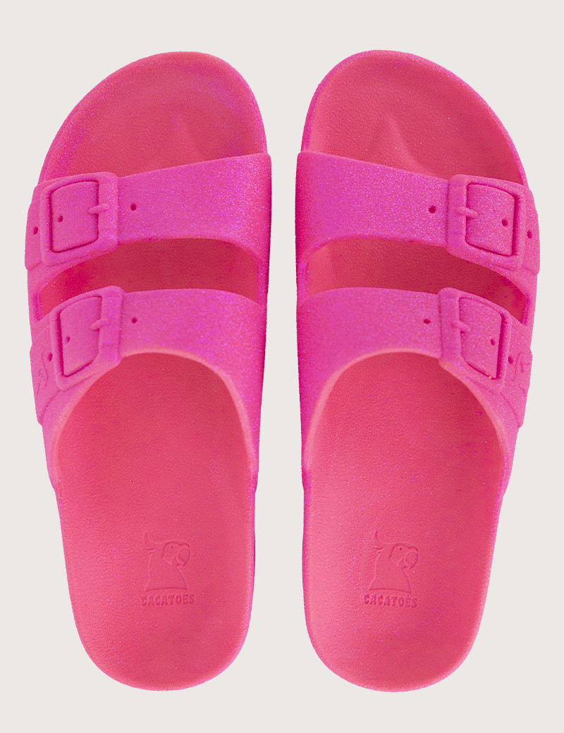 CACATOES SANDALES FEMME NEON ROSE FLUO