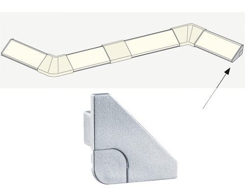 Paulmann Delta profiel eindkap, aluminium/mat, 2 stuks