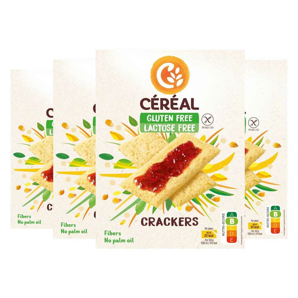 4x Céréal Crackers Glutenvrij En Lactosevrij250 gr