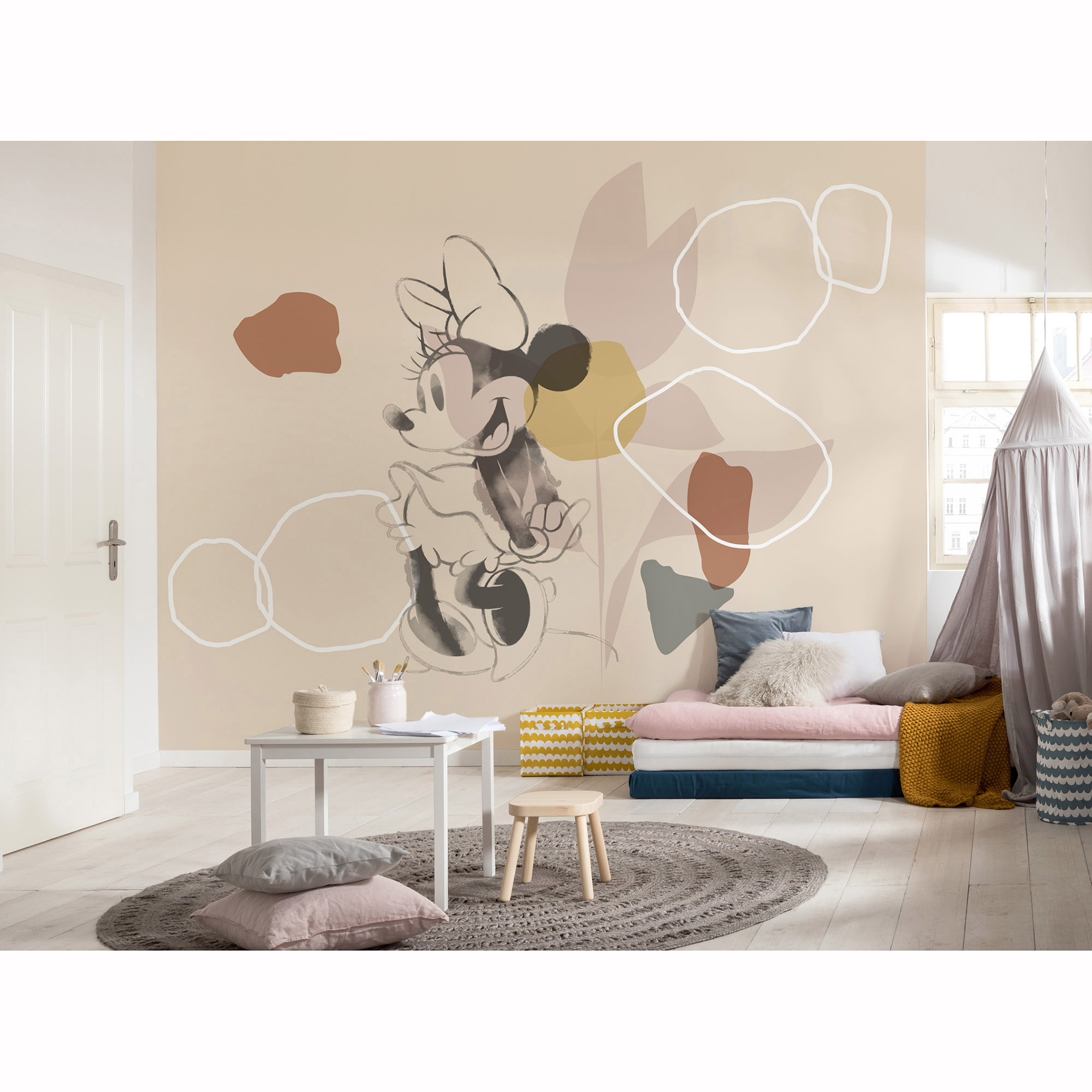 Vlies-Fototapete MINNIE SOFT SHAPES - 350x250 cm