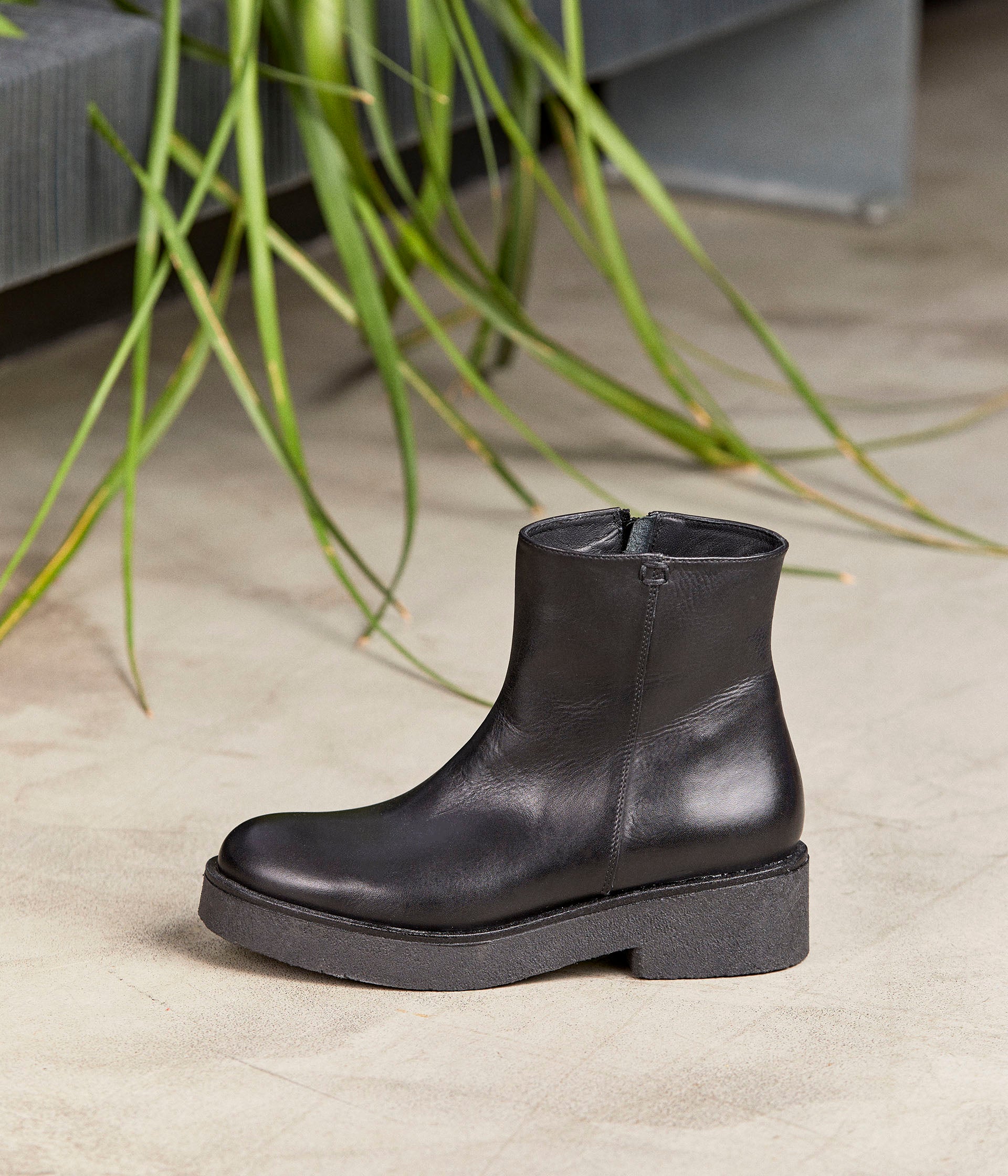 Boots noires cuir Isaure