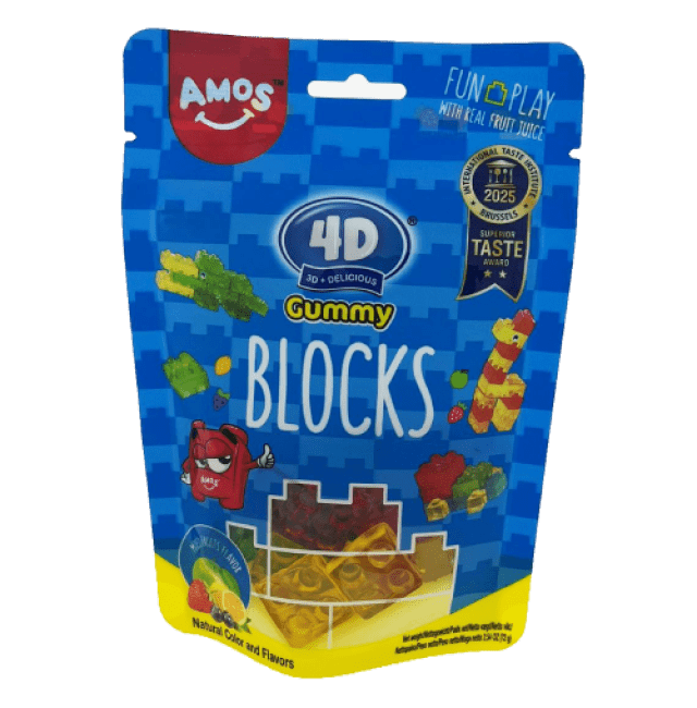 Amos 4D Blokken Jelly Sweets 72g