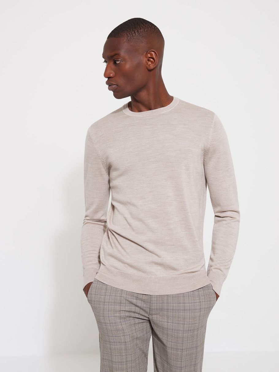 Pull col rond en laine mérinos