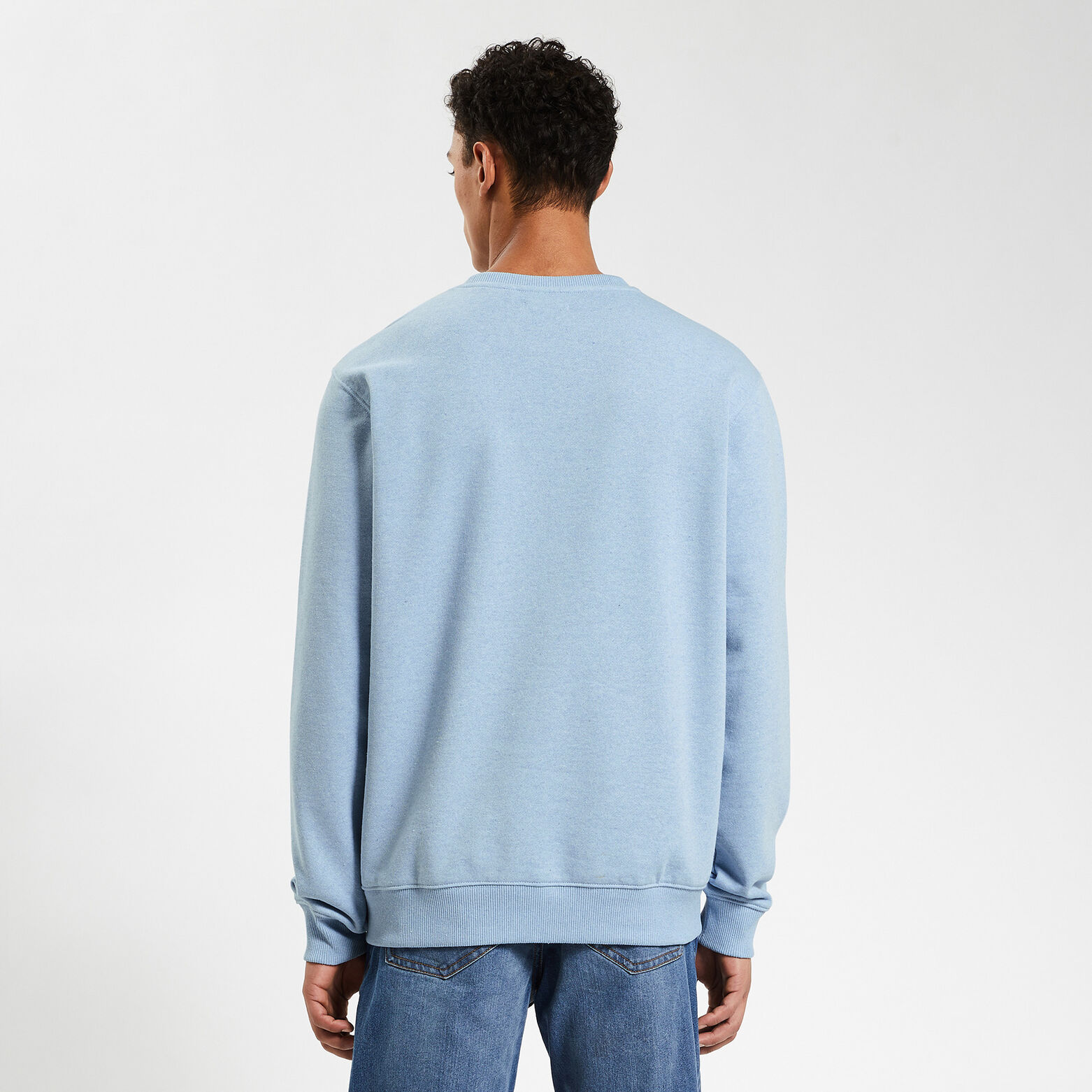 Sweat à col rond 100 % recyclé Bleu clair